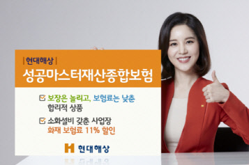 현대해상 홍보모델이 11일 '성공마스터재산종합보험' 출시를 알리고 있다. 현대해상 제공